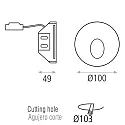 ACB wall recessed luminaire THRILLER round IP20, white 