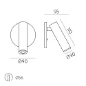 ACB Vægindbygningslampe ATRIA 16/3925 med afbryder, justerbar IP20, bronze