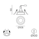 ACB Downlight MUSCA 3947/11 1-flamme GU10 IP20, sort