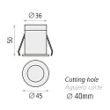 ACB Indbygnings loftlampe DOT IP20, sort 