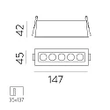 ACB recessed luminaire INVISIBLE 3980/147 IP20, white 12W 850lm 3000K 36° 36°