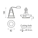 ACB recessed luminaire WINKA GU10 IP20, gold, opal  CRI >80