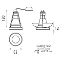 ACB Recessed luminaire EINAR 3558/8 with collar cover, GU10 max. 10W (LED), white