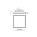 ACB ceiling luminaire OPORTO 3973/60 with diffuser IP20, white