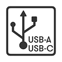 stikkontakt USB-A + USB-C (NO 4417 /-19) 2-fold, med USB tilslutning, med dæksel, grå, sort