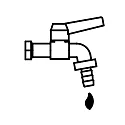 Inset for Outdoor Energy column (ALB-6244.../-662409) - Water connection, water fitting + flexible hose, stainless steel