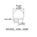 Albert ball luminaire PLUG-N-PLAY Ø 300MM with lamp socket E27 IP65, light grey, melange