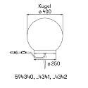 Albert Kuglelampe PLUG-N-PLAY Ø 400MM med lampefatning E27 IP65, antracit, meleret