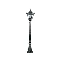 Gulvlampe Landstil Type nr. 4137, IP23, højde 146cm, E27 QA55 maks. 57W, Støbt aluminium / glas klar, sort-sølv