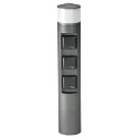 Udendørs Sokkelkolonne Type nr. 2202, LED + 3 Schuko stikkontakter, IP44, 10W 3000K 900lm, uden Skiftefunktion, antracit
