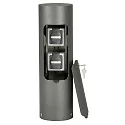 Udendørs Sokkelkolonne låsbar Type nr. 4410, IP54, 2 Schuko stikkontakter + kabeludgang, uden Skiftefunktion, antracit