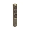 Udendørs Sokkelkolonne Type nr. 2102, 3-vejs, IP44, uden Skiftefunktion, Støbt aluminium, brun-messing
