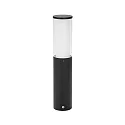 Pedestal luminaire Type No. 0545, IP44, 50cm, E27 max. 20W (LED), stainless steel / acrylic glass / inside opal, black matt