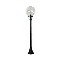 Gulvlampe Type nr. 2003, E27, højde 120cm / Kugle-Ø 25cm, E27 QA55 maks. 57W, Støbt aluminium / Bobleglas klar, sort matt