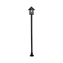 Mastlampe Landstil Kegeltag moderne 1-flamme Type nr. 4127, højde 183cm, IP44, E27 QA55, Støbt aluminium / Akryl klar, sort