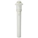 Pullertlampe Landstil Natvagt Type nr. 2025 med bevægelsesdetektor, IP44, højde 90cm, E27, Støbt aluminium / Opal, hvid-guld