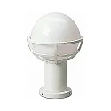Sokkellampe Type nr. 0520, med Kugle skærm Ø 23cm, IP44, højde 40cm, E27 QA55 maks. 57W, Støbt aluminium / Opalglas, hvid