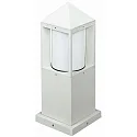 Sokkellampe Type nr. 0556, IP44, højde 38cm, E27 QA55 maks. 57W, Støbt aluminium / Opalglas cylinder, hvid