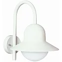 Udendørs Væglampe Type nr. 0662, med Bue beslag, IP44, E27 QA55 maks. 57W, Støbt aluminium / Opalglas, hvid