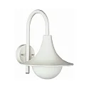 Udendørs Væglampe Type nr. 0669, med Bue beslag, IP44, E27 QA55 maks. 57W, Støbt aluminium / Opalglas, hvid