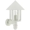 Udendørs Væglampe Landstil Kegeltag moderne Type nr. 1824 med bevægelsesdetektor, Støbt aluminium / Akrylglas klar, hvid