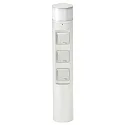 Udendørs Sokkelkolonne Type nr. 2202, LED + 3 Schuko stikkontakter, IP44, 10W 3000K 900lm, uden Skiftefunktion, hvid matt
