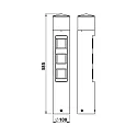 Albert Udendørs Sokkelkolonne Type nr. 2202, LED + 3 Schuko stikkontakter, IP44, 10W 3000K 900lm, uden Skiftefunktion, hvid matt
