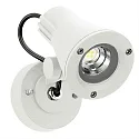 LED Udendørs Vægspot Type nr. 2353, IP54, 230V AC/DC, 8W 3000K 800lm 30°, drejelig og svingbar, kabel, hvid matt