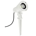 LED Jordspyd spot Type nr. 2354, IP54, 230V AC/DC, 8W 3000K 800lm 30°, drejelig, svingbar, forbindelseskabel, hvid matt