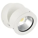 LED Udendørs Vægspot Type nr. 2389, IP54, 12W 3000K 1200lm 30°, drejelig og svingbar, dæmpbar, Støbt alu / glas, hvid matt