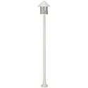 Mastlampe Landstil Kegeltag moderne 1-flamme Type nr. 4127, højde 183cm, IP44, E27 QA55, Støbt aluminium / Akryl klar, hvid