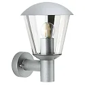 Udendørs Væglampe Type nr. 1854, IP54 IK08, E27 QA55 maks. 57W, aluminium / plast klar, slagfast, sølv matt