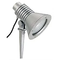 Jordspyd spot Type nr. 2183, IP54, E27 QA55 maks. 15W, drejelig og svingbar, Støbt aluminium / Sikkerhedsglas, sølv matt