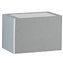 LED Udendørs Væglampe Type nr. 6367, 2-sidet, firkantet, IP44, 15cm, 2x LED 5.8W 430lm, Støbt alu / glas, sølv matt
