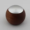 remote control CASAMBI LEPUK EVOLUTION round, with sensor, 4 channel, with accumulator, with lighting, dark wood, silver