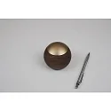 remote control CASAMBI LEPUK EVOLUTION round, with sensor, 4 channel, with accumulator, with lighting, gold, dark wood