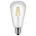 Blulaxa LED Filament Edison Lyskilde ST64, 4W, 300°, E27, varmhvid Glas