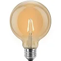 HWH Blulaxa LED Filament Vintage Globe Lyskilde guld glas ambra, 12,5cm, 300°, E27, varmhvid, 2W