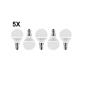 HWH LED globe lamp SMD MULTI G45 set of 5 E14 5W 470lm 2700K 200° CRI >80 