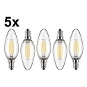 LED filament lamp set of 5 E14 4,5W 470lm 2700K 300° CRI > 80 