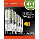 HWH Pin-base lampe sæt med 5 G9 2,6W 320lm 3000K 300° 