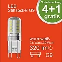 HWH Pin-base lampe sæt med 5 G9 2,6W 320lm 3000K 300° 