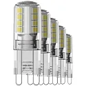 HWH Pin-base lampe sæt med 5 G9 2,6W 320lm 3000K 300° 