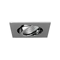 Recessed LV spot, IP20, 12V, GX5.3 max. 50W, square, swivelling, chrome