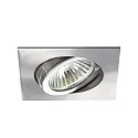 Downlight svingbar, firkantet GX5,3 IP20, rustfrit stål dæmpbar