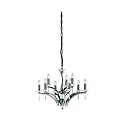 Pendant luminaire STELLA, 9 flames on 2 levels (6+3), 9x E14 max. 40W, brass cast / crystal, black chrome