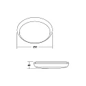Brumberg outdoor wall luminaire MAKIRA Ø 25CM round, CCT Switch, impact resistant, arched IP65, black dimmable