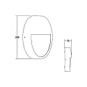 Brumberg Outdoor LED wall luminaire EYE with partial cover, IP65, 230V, 12W 3000/4000/5700K 1000lm 110°, structured black / opal