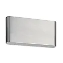 Outdoor LED wall luminaire, IP54, 17 x 9cm, direct / indirect, 230V, 2x5.4W 3000K 2x265lm 120°, alu / acrylic, matt alu