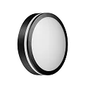 outdoor wall luminaire EYE round, impact resistant, lateral light direction IP65, black matt 